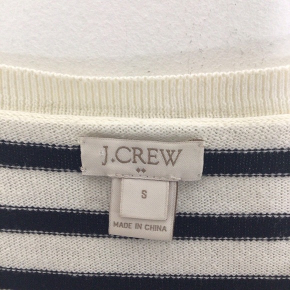 J Crew sweater women small stripe embroidered bird - Picture 4 of 10